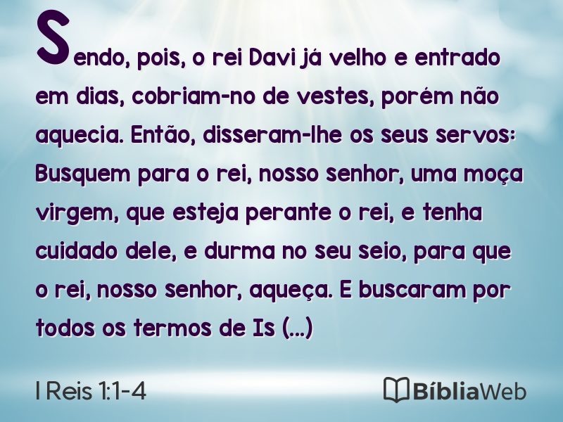I Reis 1:1-4 em imagem para compartilhar
