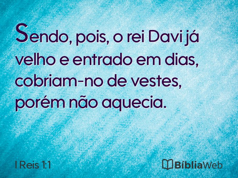 I Reis 1:1 em imagem para compartilhar