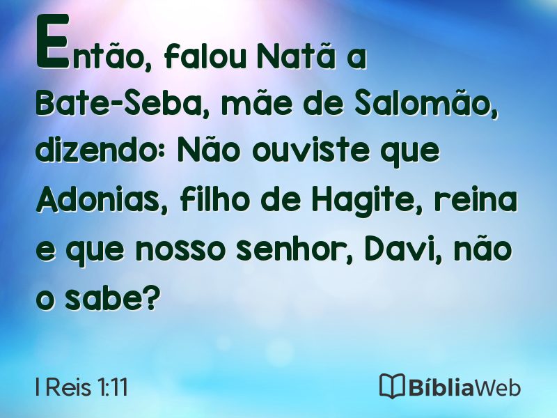 I Reis 1:11 em imagem para compartilhar