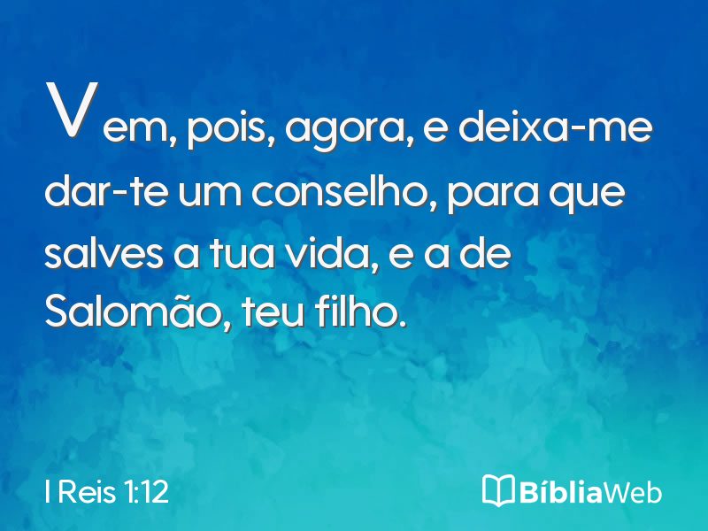 I Reis 1:12 em imagem para compartilhar