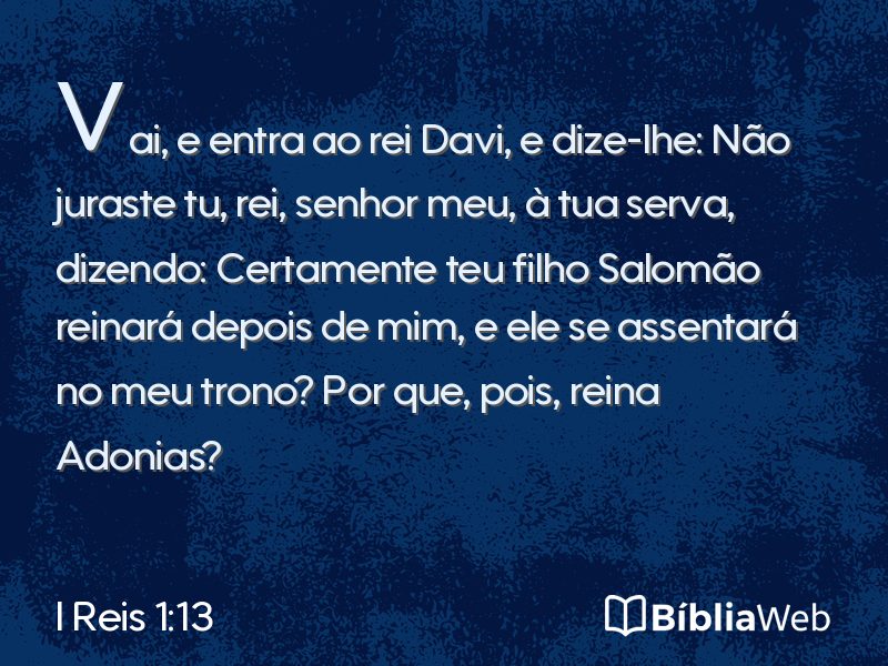 I Reis 1:13 em imagem para compartilhar