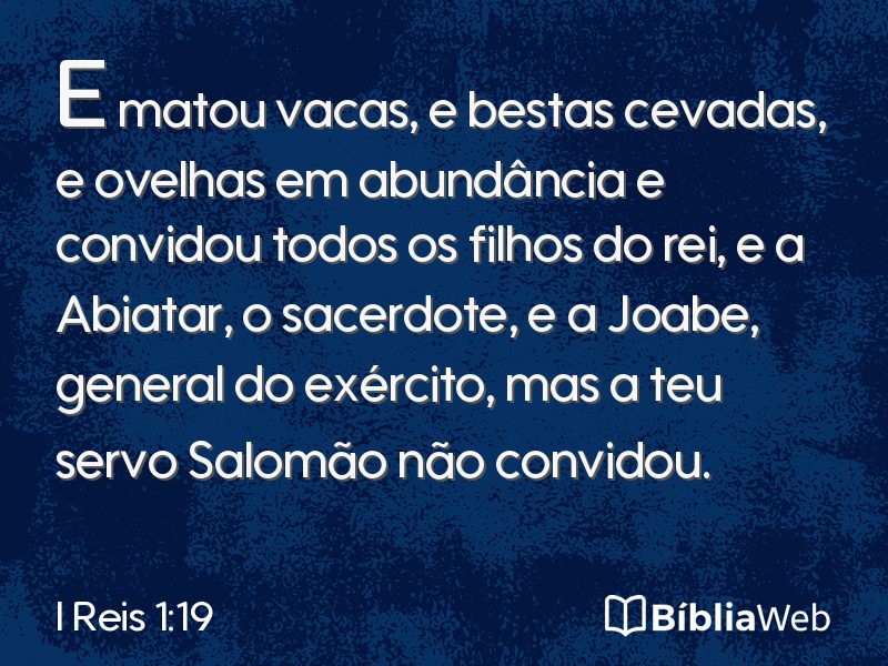 I Reis 1:19 em imagem para compartilhar
