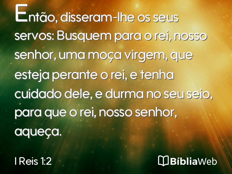 I Reis 1:2 em imagem para compartilhar