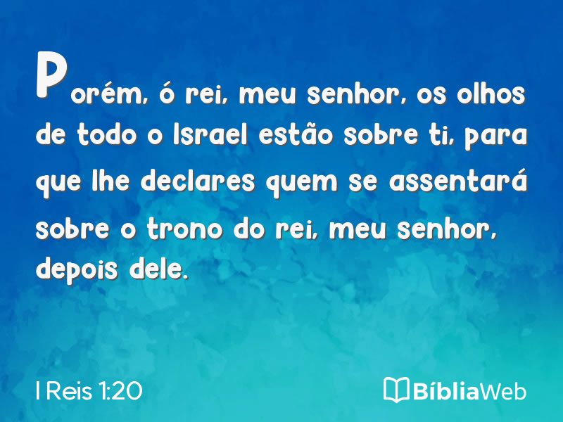 I Reis 1:20 em imagem para compartilhar