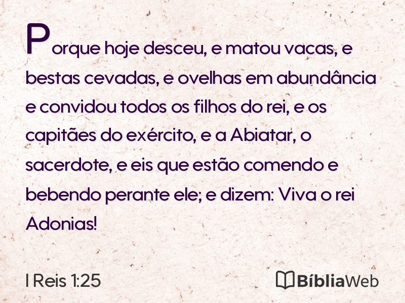 I Reis 1:25 em imagem para compartilhar