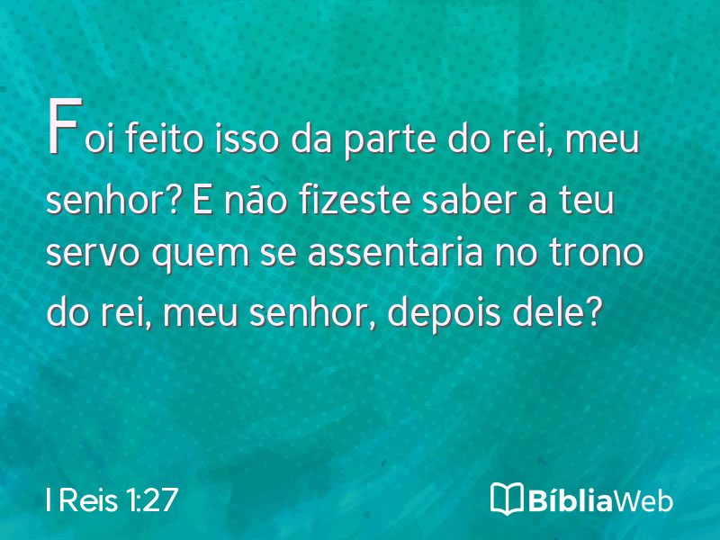 I Reis 1:27 em imagem para compartilhar