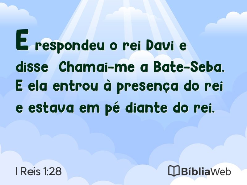 I Reis 1:28 em imagem para compartilhar