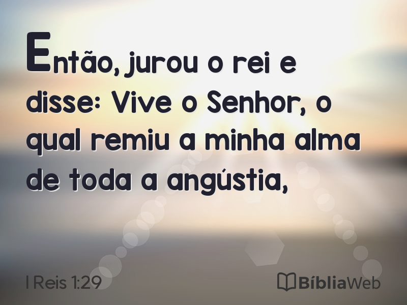 I Reis 1:29 em imagem para compartilhar