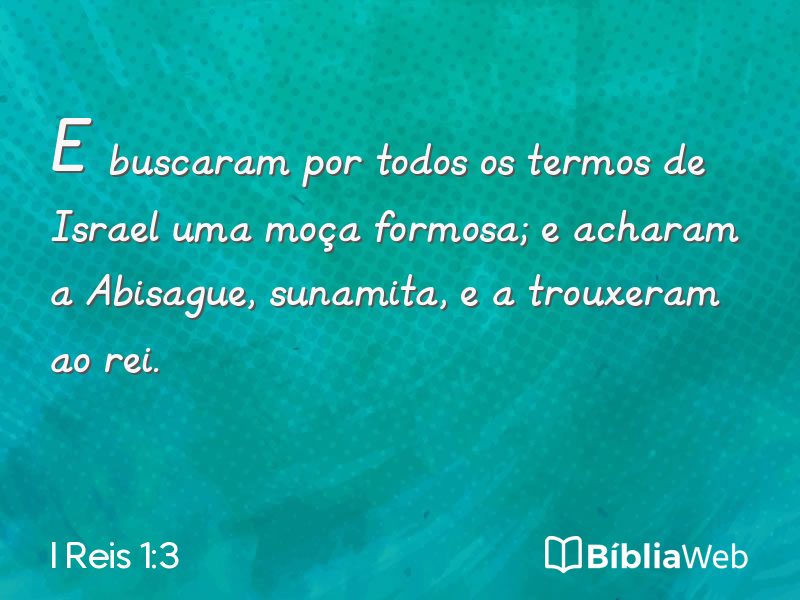 I Reis 1:3 em imagem para compartilhar