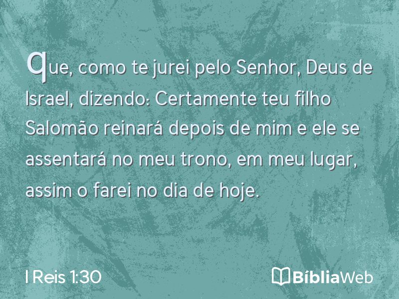 I Reis 1:30 em imagem para compartilhar