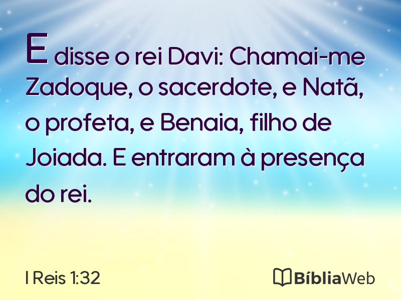 I Reis 1:32 em imagem para compartilhar