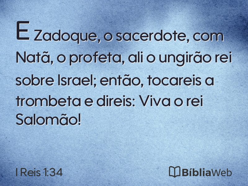 I Reis 1:34 em imagem para compartilhar