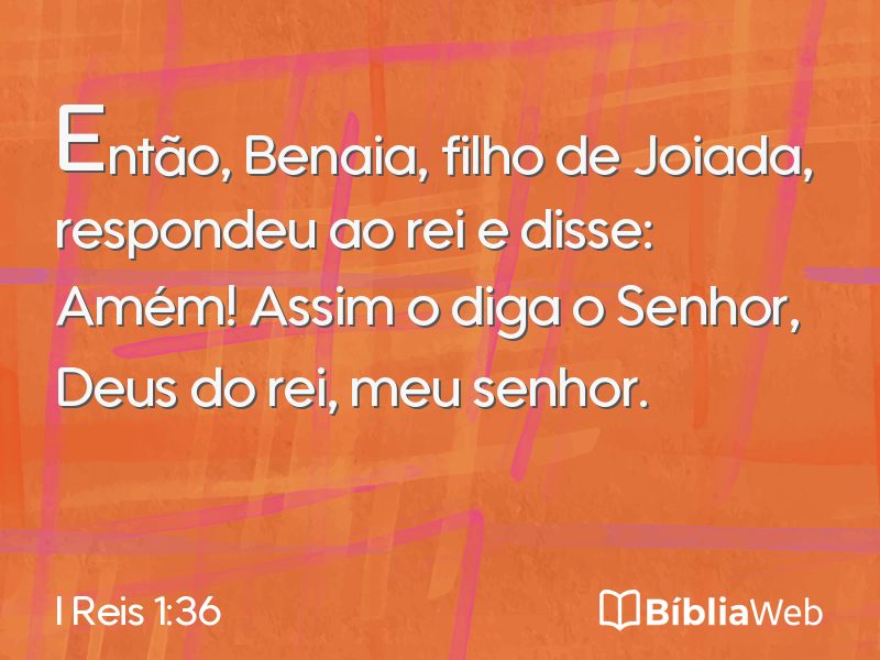 I Reis 1:36 em imagem para compartilhar