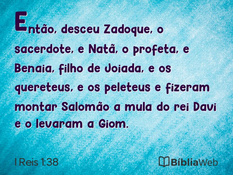 I Reis 1:38 em imagem para compartilhar
