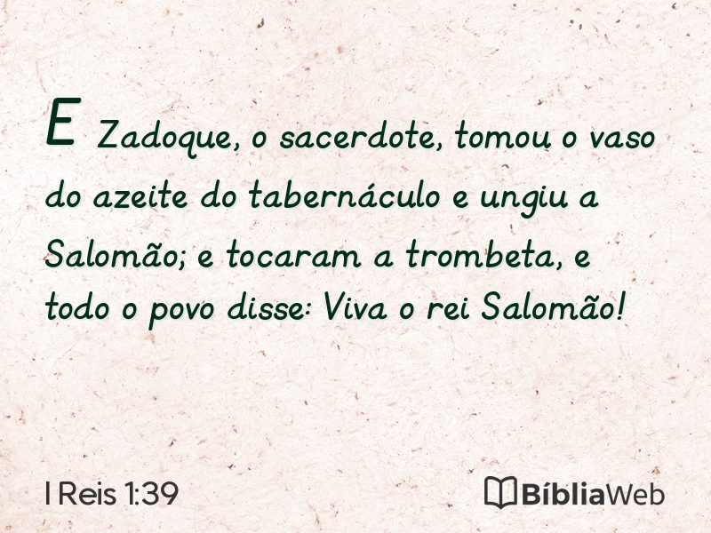 I Reis 1:39 em imagem para compartilhar