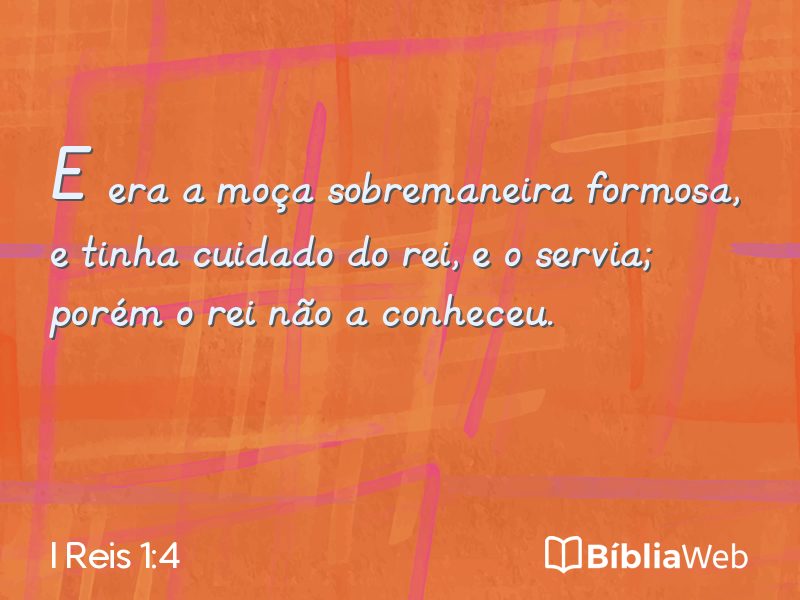 I Reis 1:4 em imagem para compartilhar