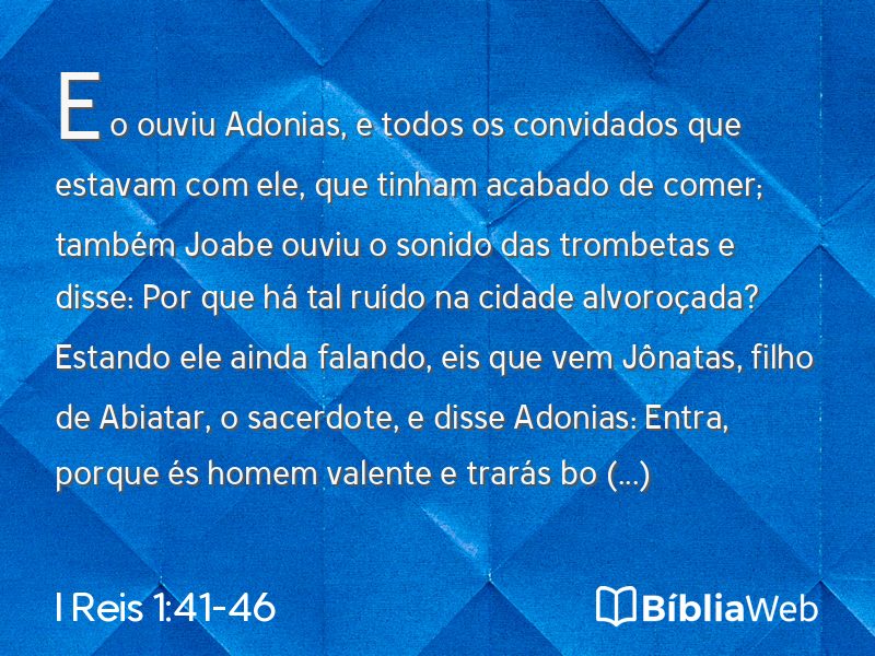 I Reis 1:41-46 em imagem para compartilhar