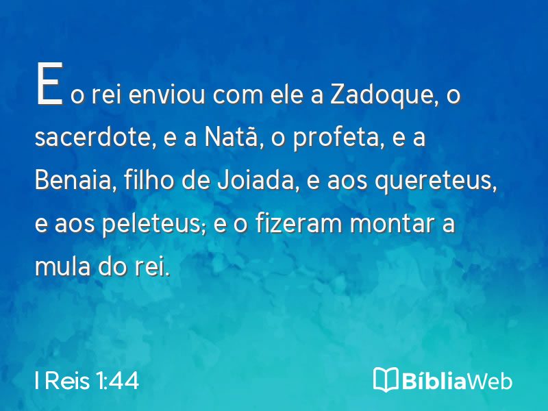 I Reis 1:44 em imagem para compartilhar