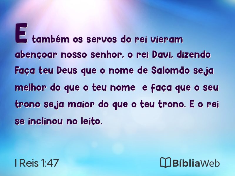 I Reis 1:47 em imagem para compartilhar