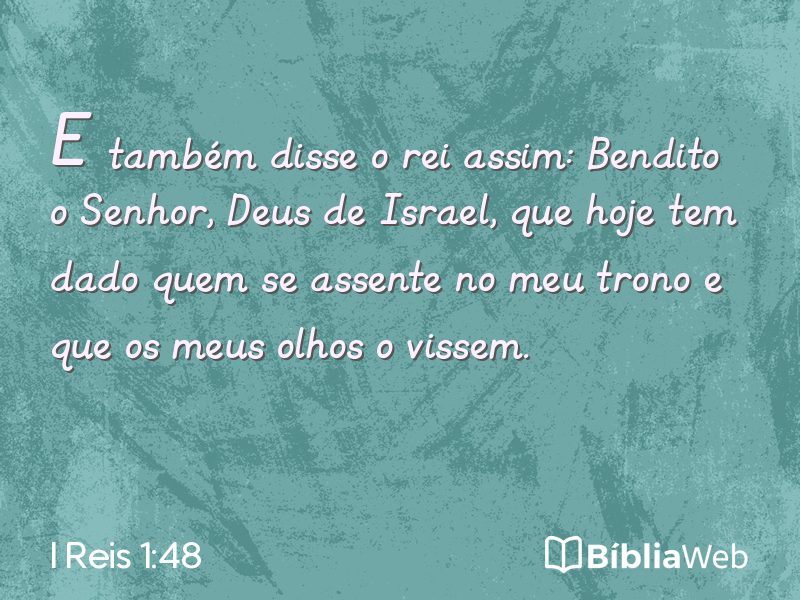 I Reis 1:48 em imagem para compartilhar