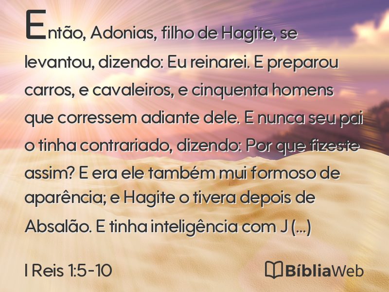 I Reis 1:5-10 em imagem para compartilhar