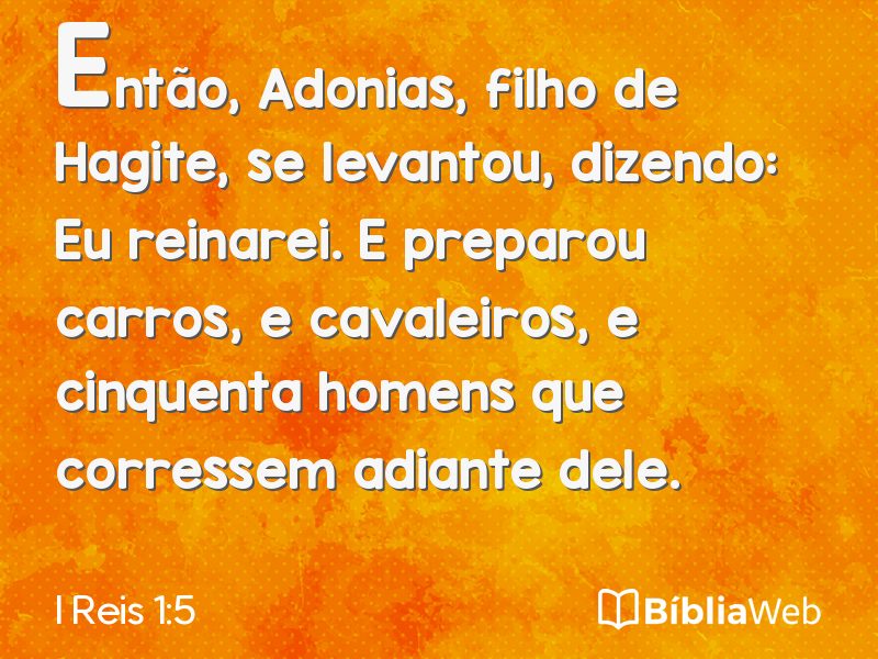 I Reis 1:5 em imagem para compartilhar