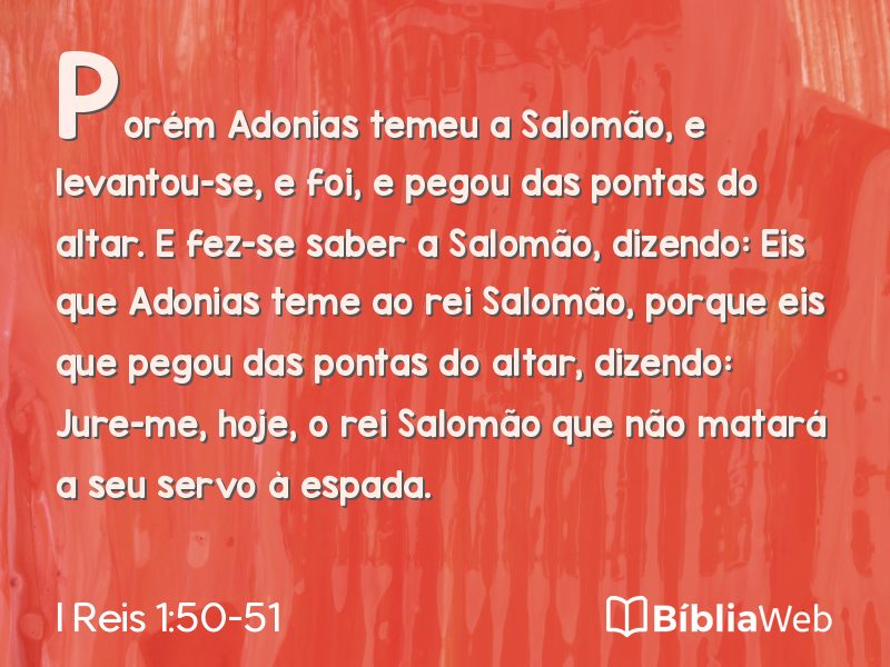I Reis 1:50-51 em imagem para compartilhar