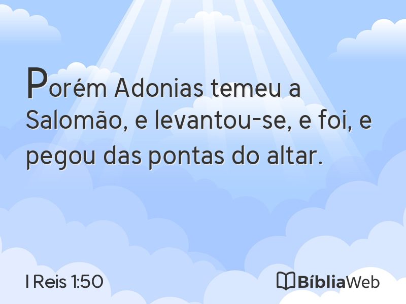 I Reis 1:50 em imagem para compartilhar
