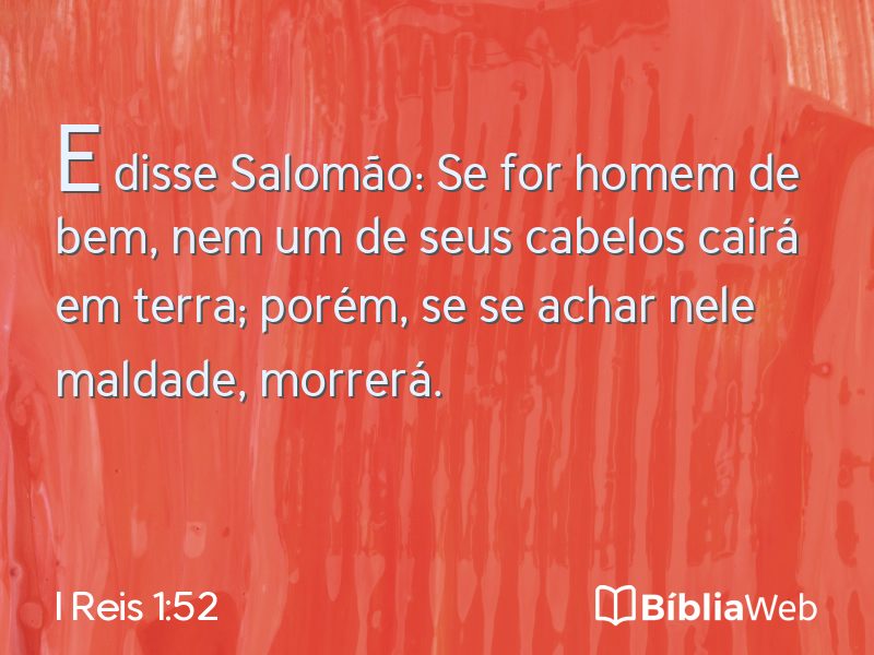 I Reis 1:52 em imagem para compartilhar