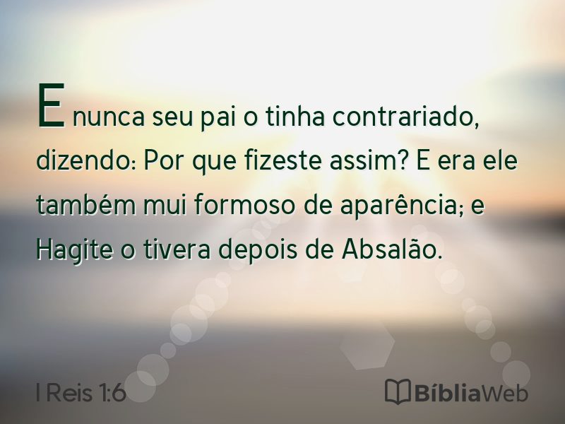 I Reis 1:6 em imagem para compartilhar