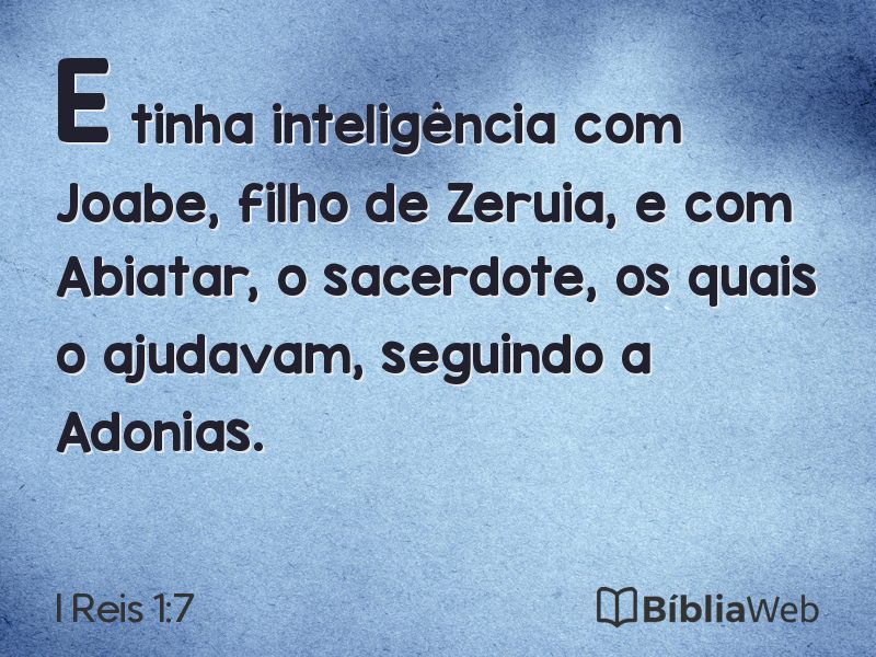 I Reis 1:7 em imagem para compartilhar