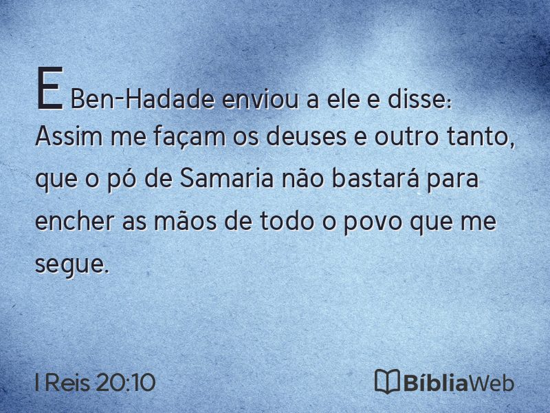 I Reis 20:10 em imagem para compartilhar