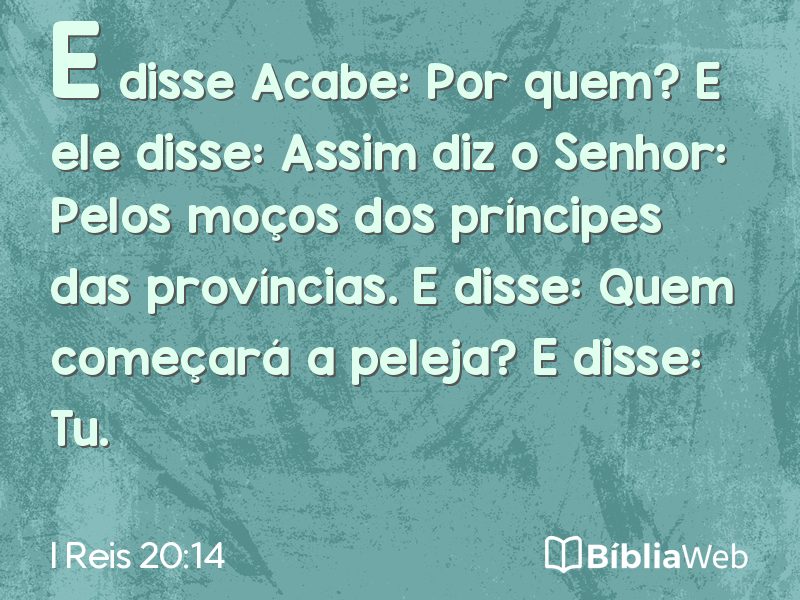 I Reis 20:14 em imagem para compartilhar