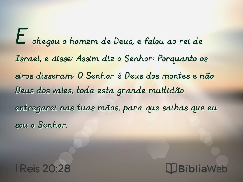 I Reis 20:28 em imagem para compartilhar