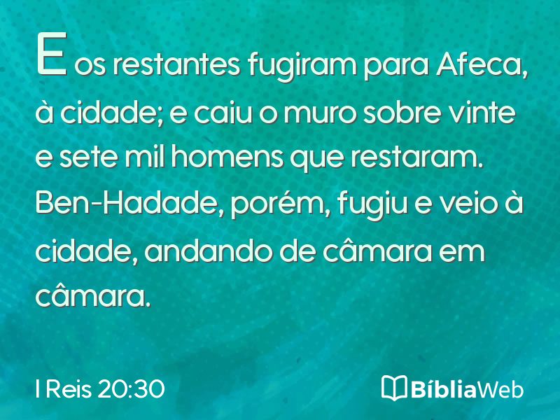 I Reis 20:30 em imagem para compartilhar