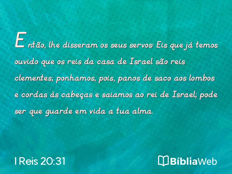 I Reis 20:31 em imagem para compartilhar