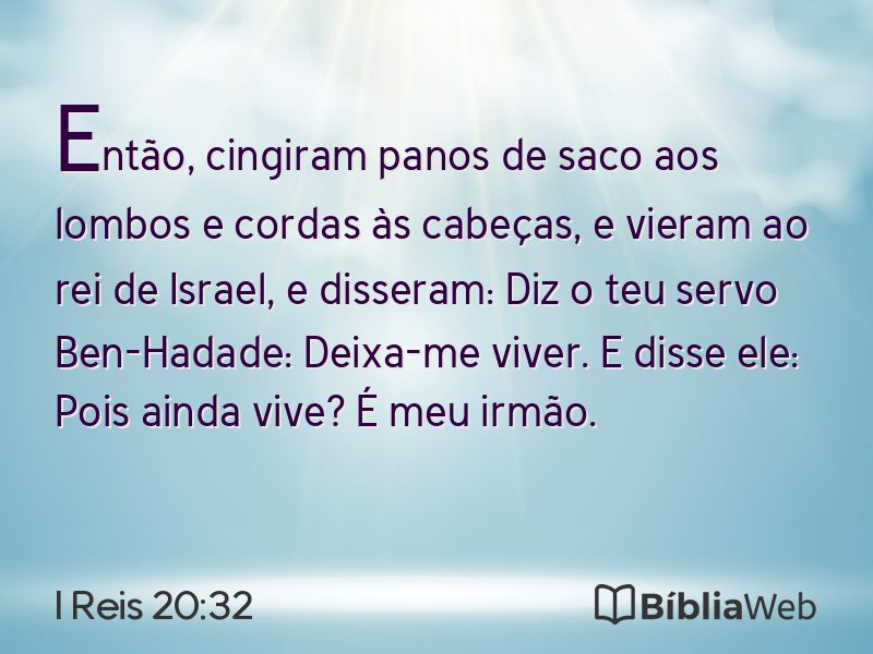 I Reis 20:32 em imagem para compartilhar