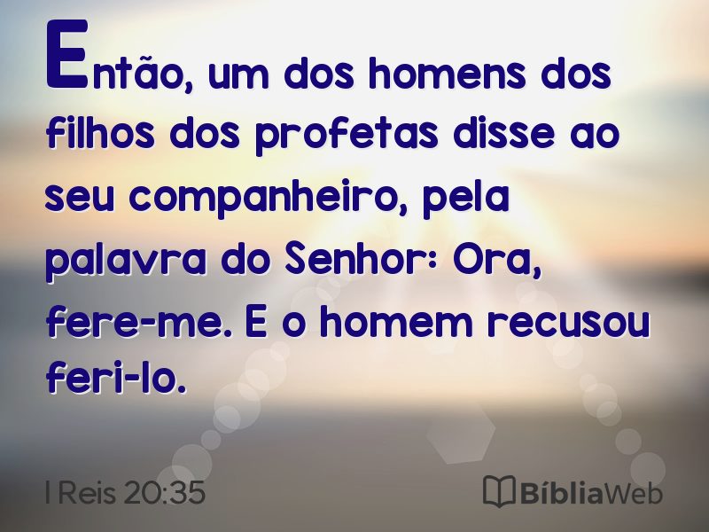 I Reis 20:35 em imagem para compartilhar