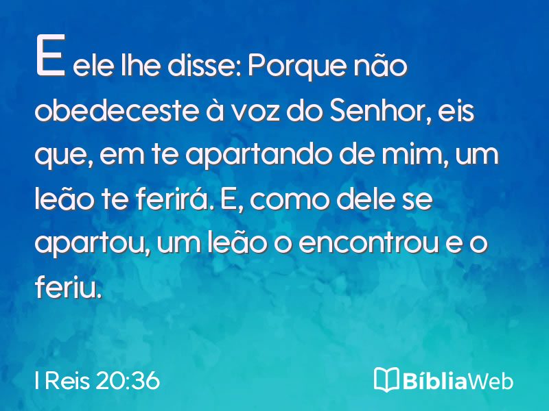 I Reis 20:36 em imagem para compartilhar
