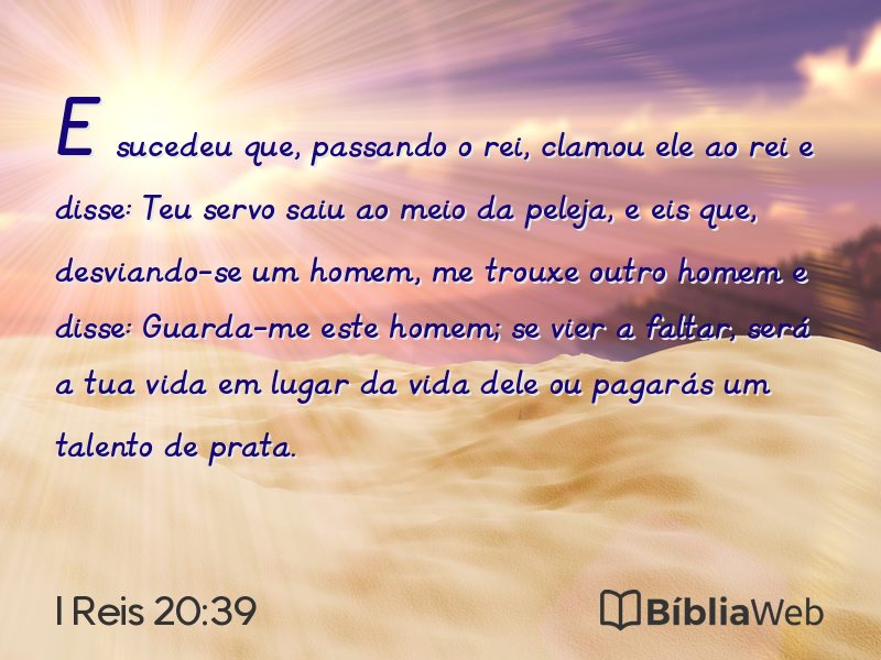 I Reis 20:39 em imagem para compartilhar