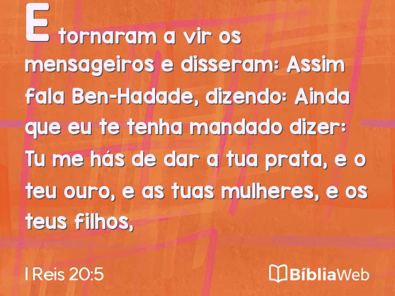 I Reis 20:5 em imagem para compartilhar