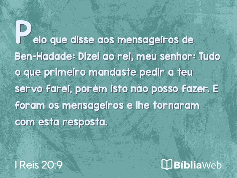 I Reis 20:9 em imagem para compartilhar