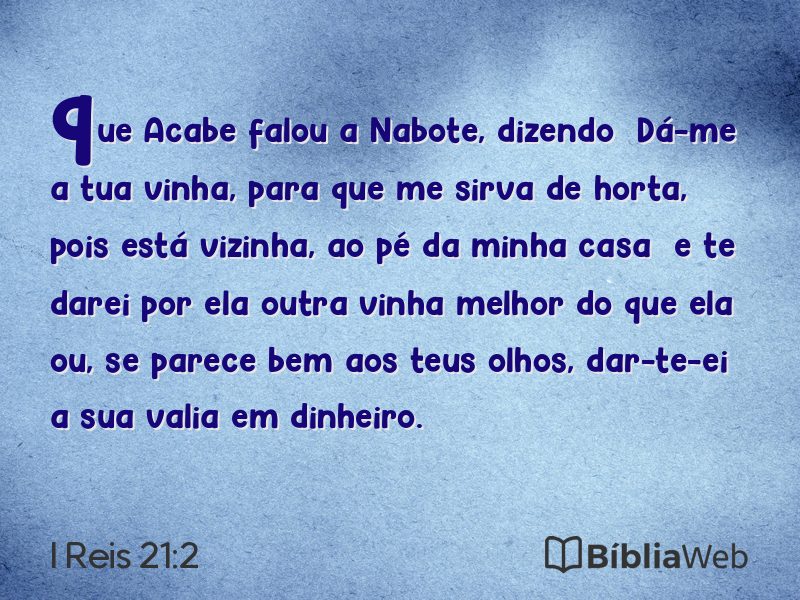 I Reis 21:2 em imagem para compartilhar