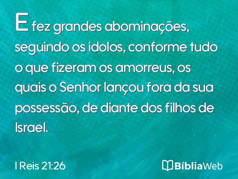 I Reis 21:26 em imagem para compartilhar