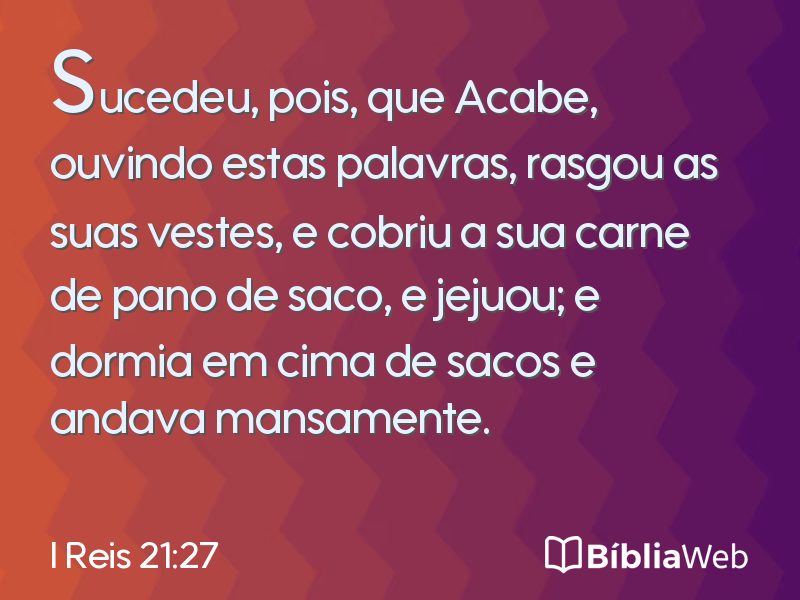 I Reis 21:27 em imagem para compartilhar