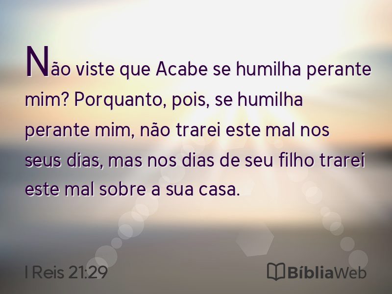 I Reis 21:29 em imagem para compartilhar