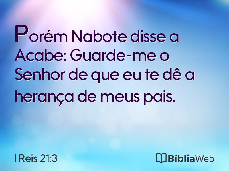 I Reis 21:3 em imagem para compartilhar