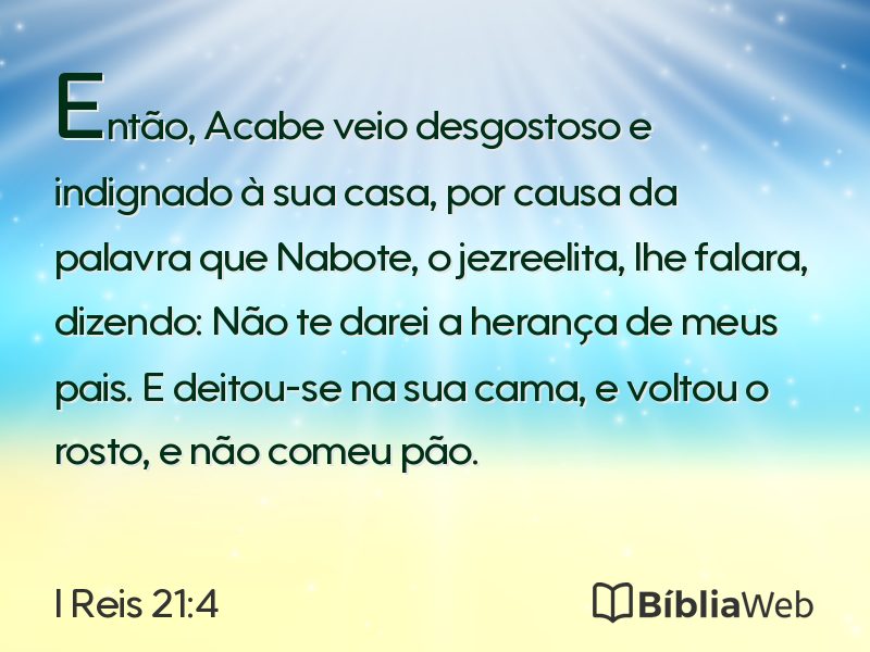 I Reis 21:4 em imagem para compartilhar