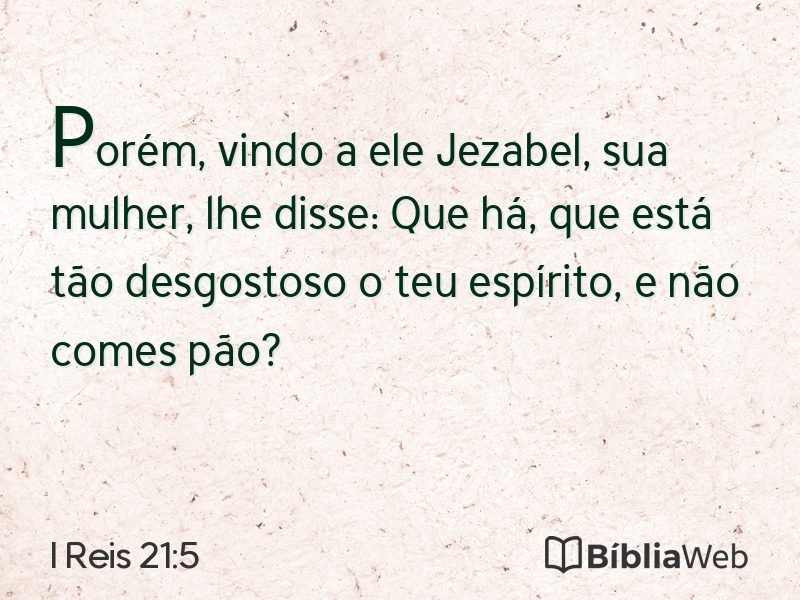 I Reis 21:5 em imagem para compartilhar