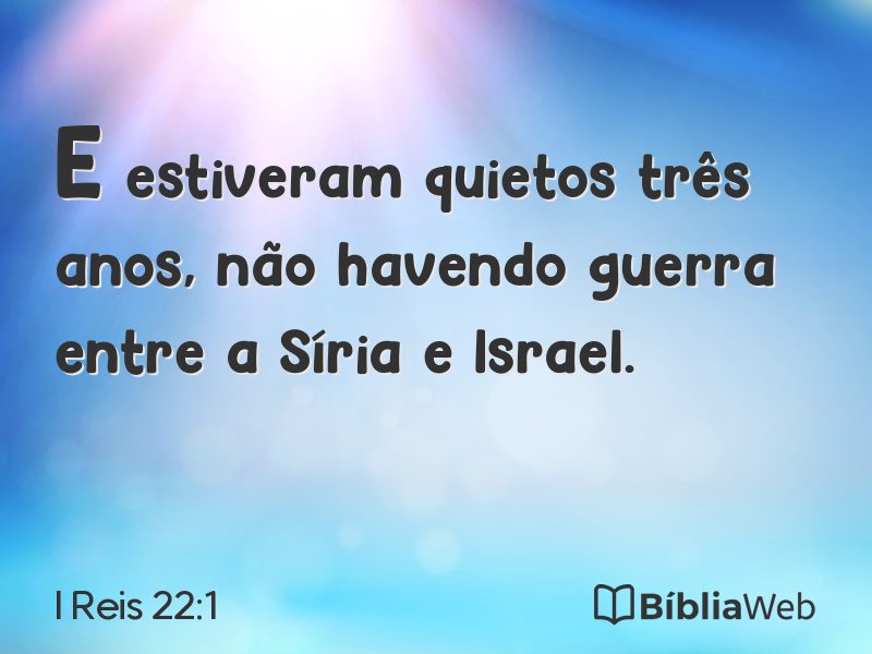 I Reis 22:1 em imagem para compartilhar